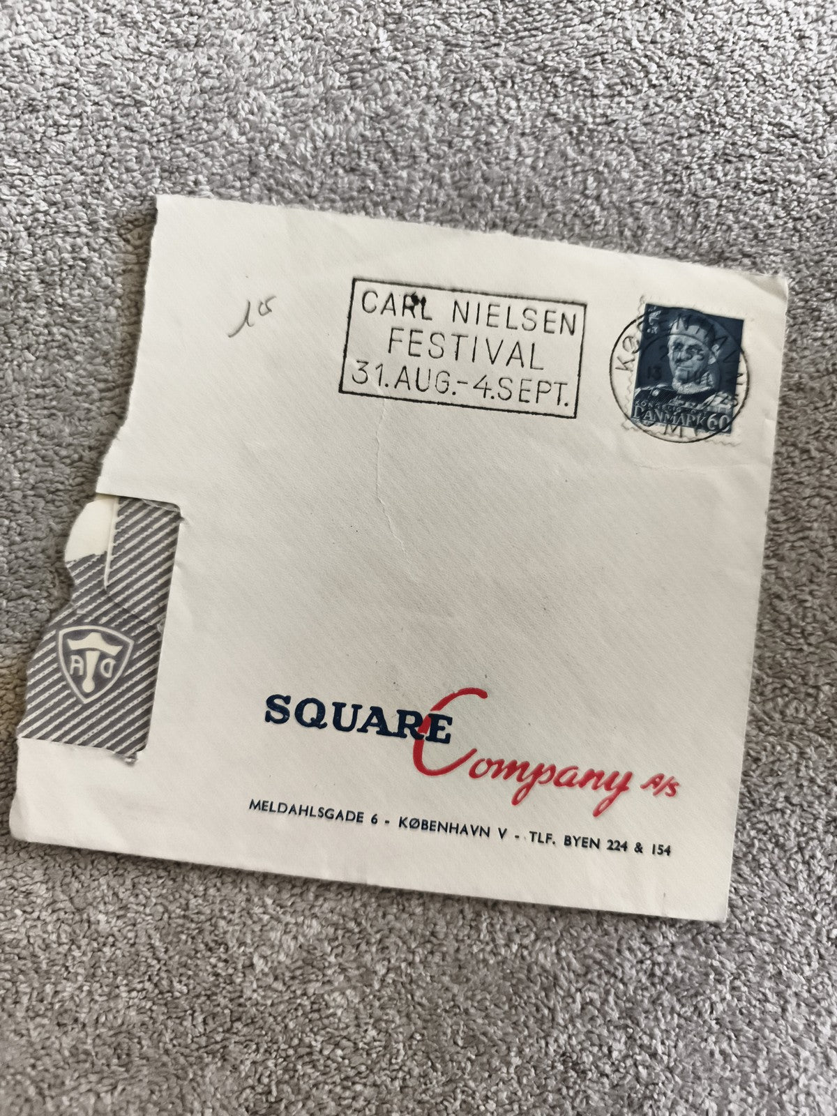Lettre cachet Carl Nielsen Festival Danemark Square Company philatélie