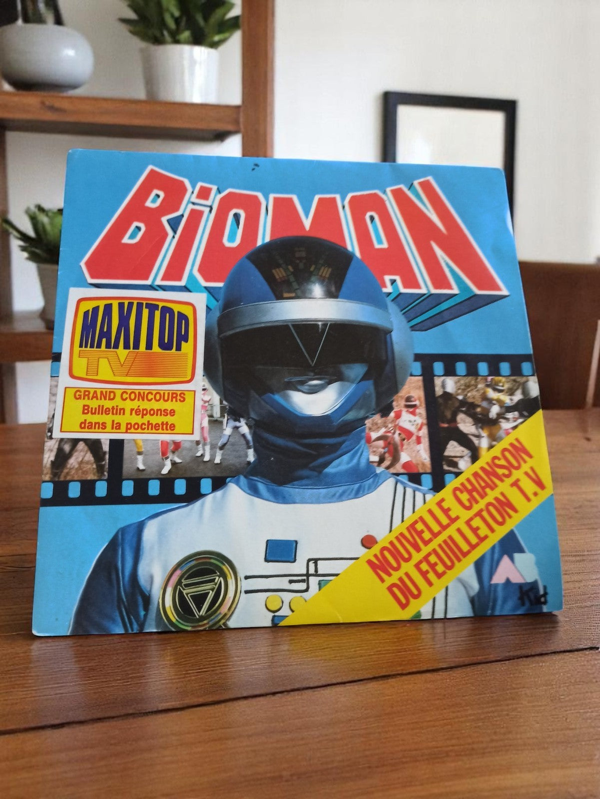 Vinyle 45 tours Bioman vintage MaxiTop TV pochette couleur années 80
