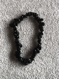Bracelet pierres naturelles noires perles irrégulières élastique bijou