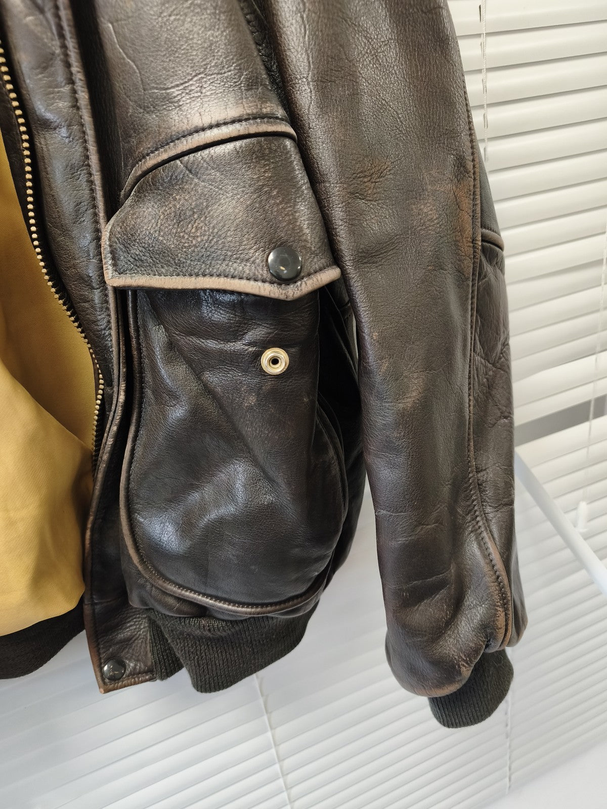 Blouson homme cuir ancien vintage taille L veste rétro pour collectionneur