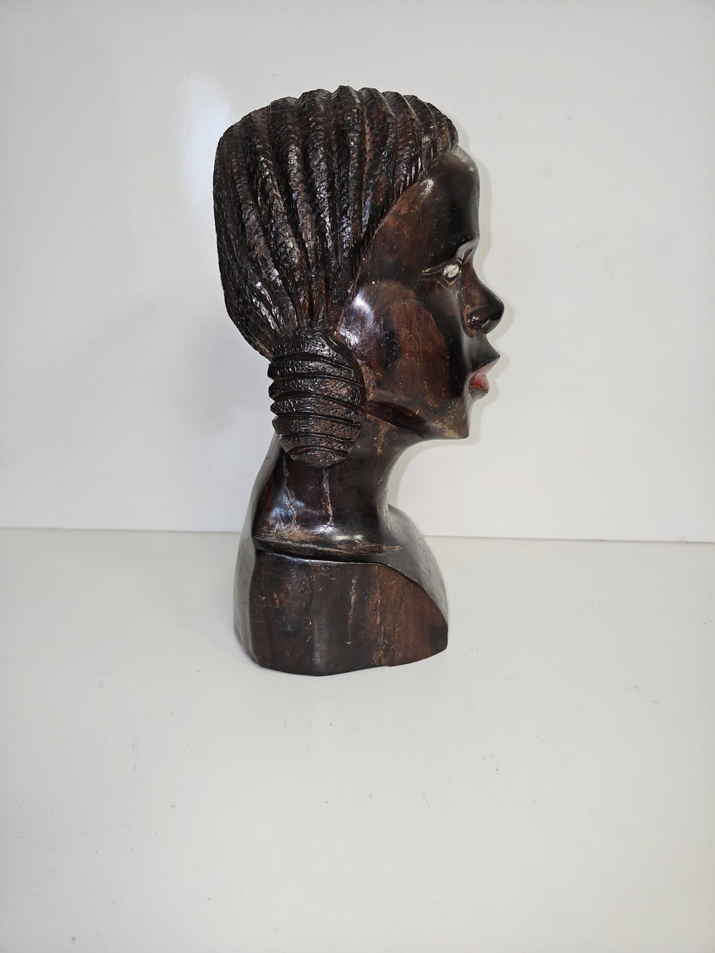 Sculpture africaine vintage en bois massif ancien, grande pièce années 1950 déco