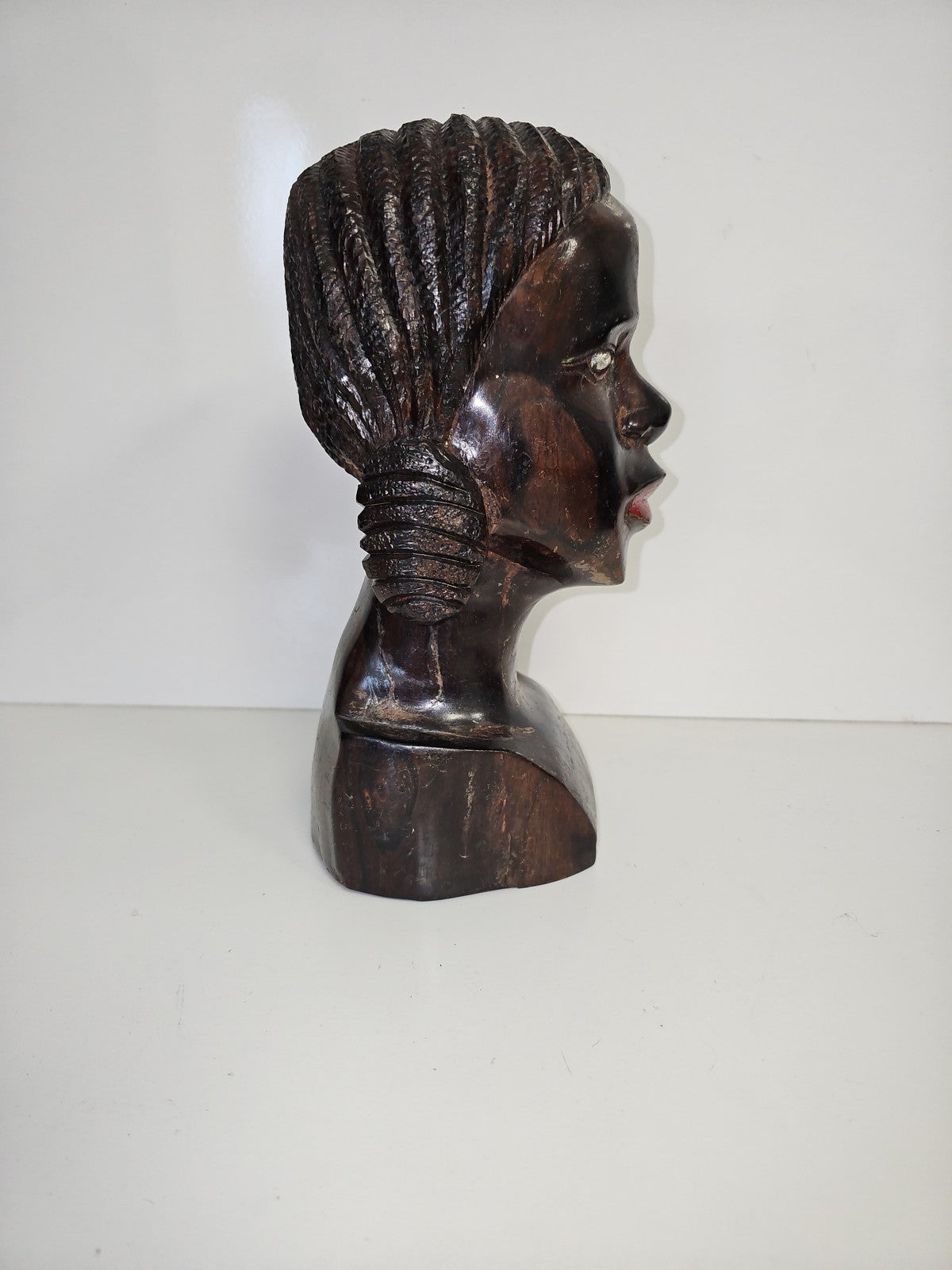Sculpture africaine vintage en bois massif ancien, grande pièce années 1950 déco