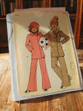 Patron couture vintage années 70 enfant, ensemble pantalon manteau, Les Patrons