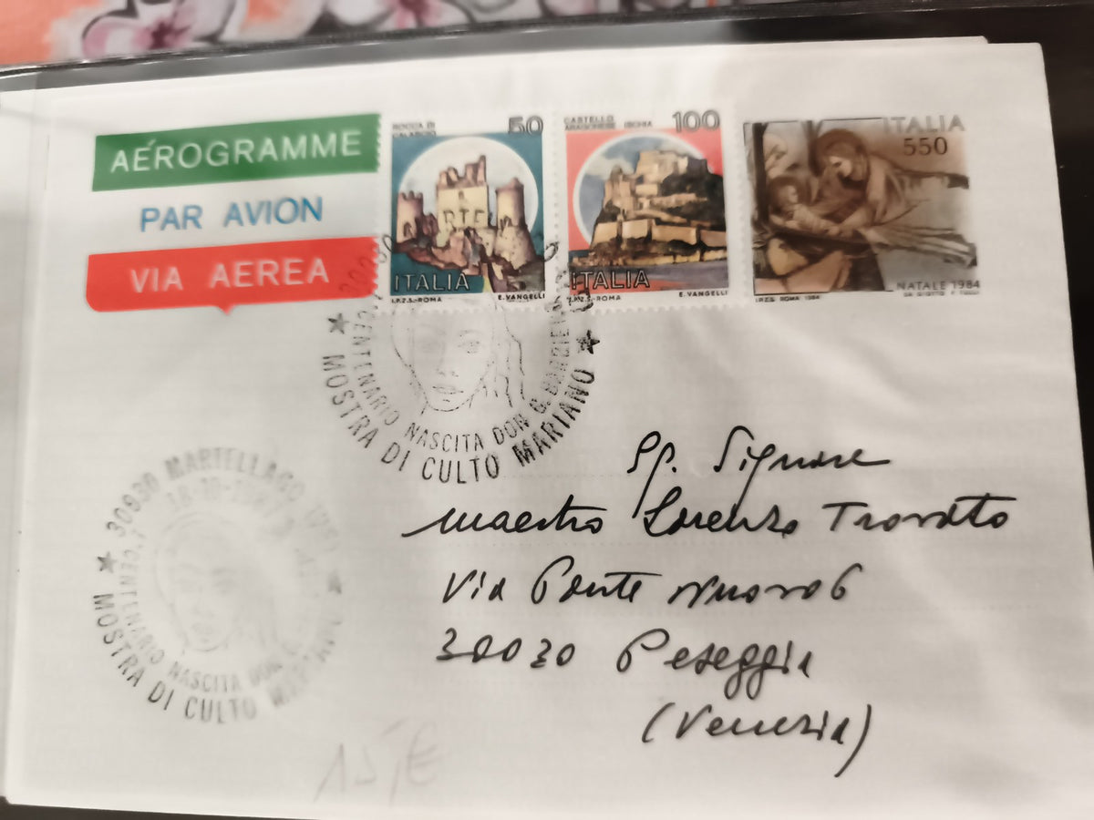 Aérogramme Italie affranchissement 1984 cachet Martellago ancien philatélie