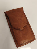 Étui portefeuille ancien en cuir marron vintage – accessoire pochette rétro