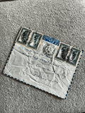 Lettre avion Maroc timbres 50c Casablanca Paris philatélie courrier postal