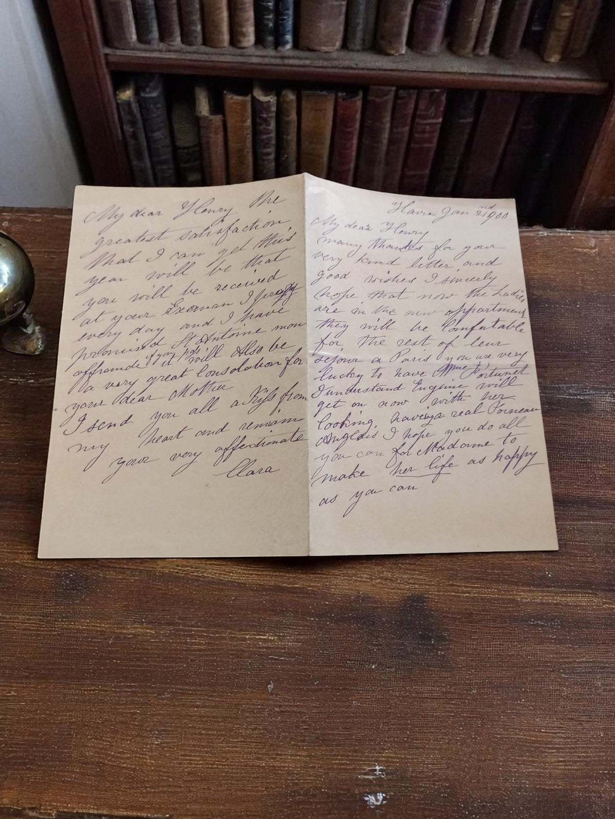 Lettre manuscrite anglaise 1908 encouragements conseils vintage écriture ancienn