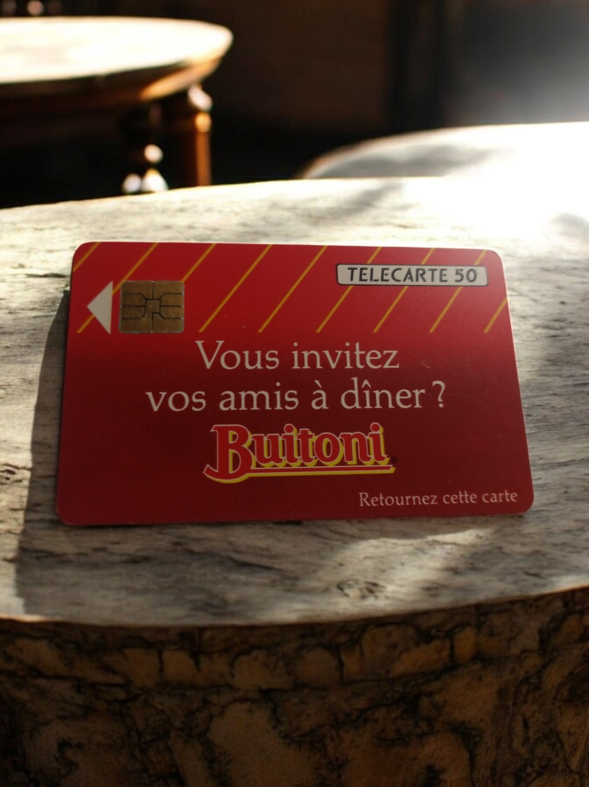 Carte téléphonique vintage Buitoni Télécarte 50 unités rouge publicitaire