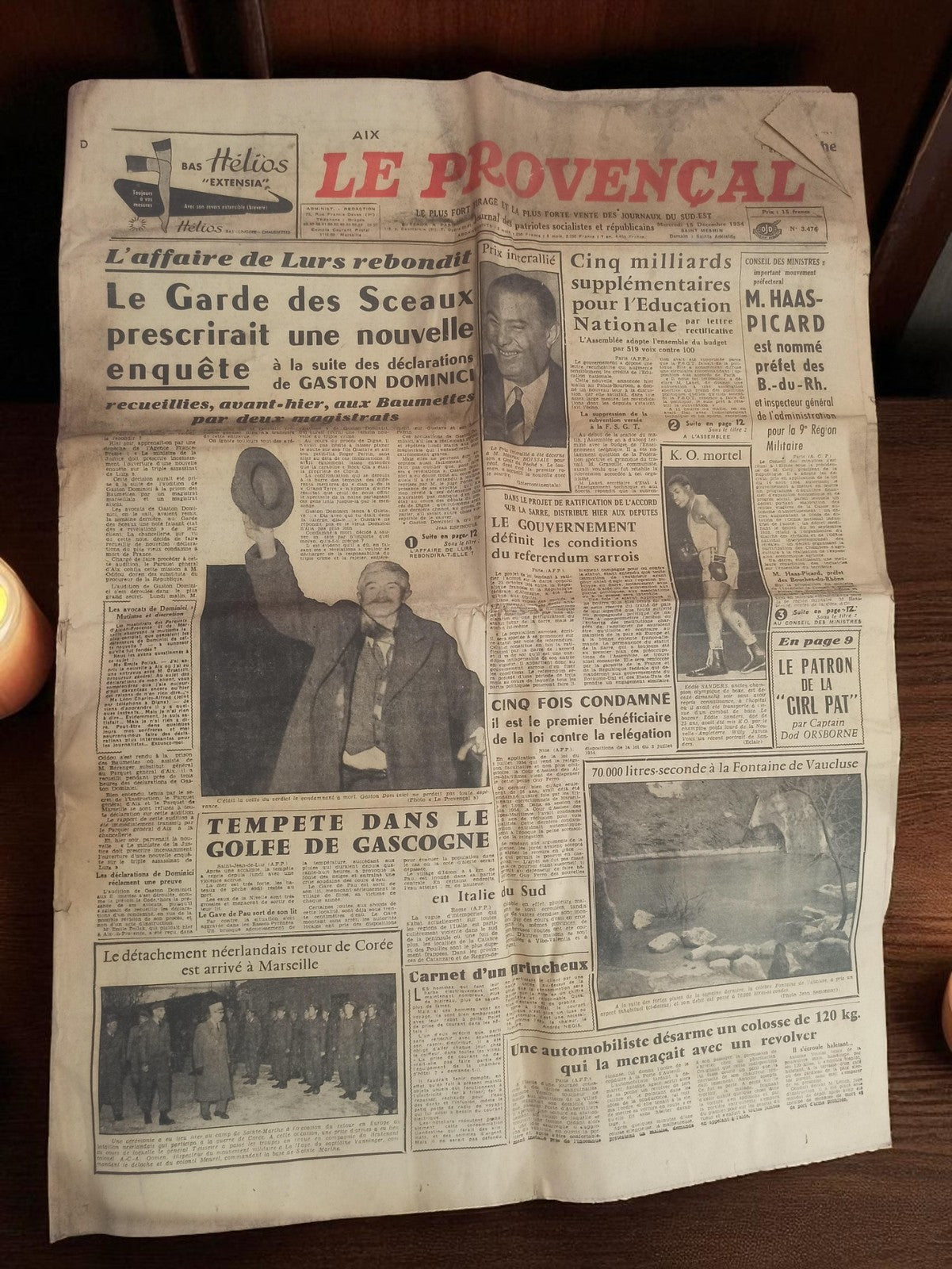 Journal ancien Le Provençal années 50 vintage presse rétro Aix France