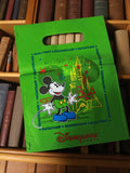 Sachet plastique Disneyland Paris vintage Mickey vert, ancien sac rare petit for
