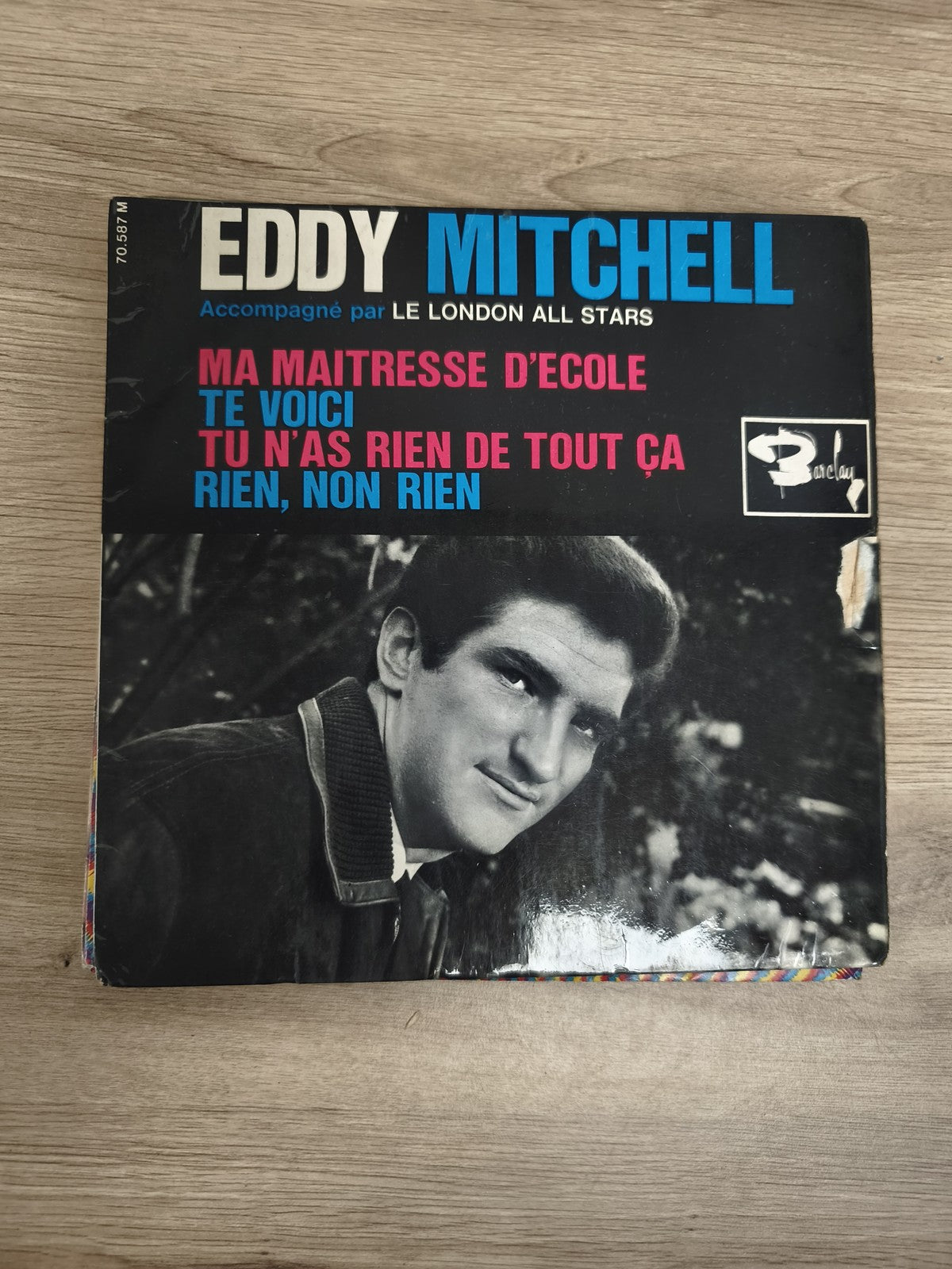 Vinyle 45T Eddy Mitchell Ma Maîtresse d?École Te Voici Barclay pochette photo
