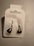 Boucles d’oreilles vintage sac à main noir, pendentif fantaisie, deadstock