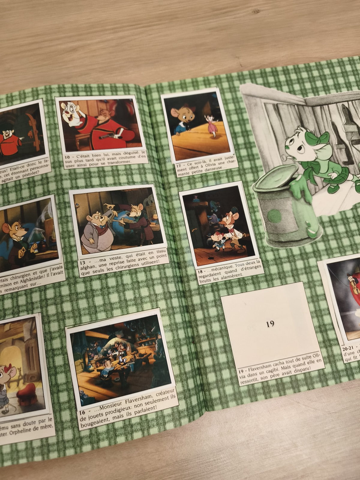 Vintage album Panini incomplet Basil Détective privé Disney 1986