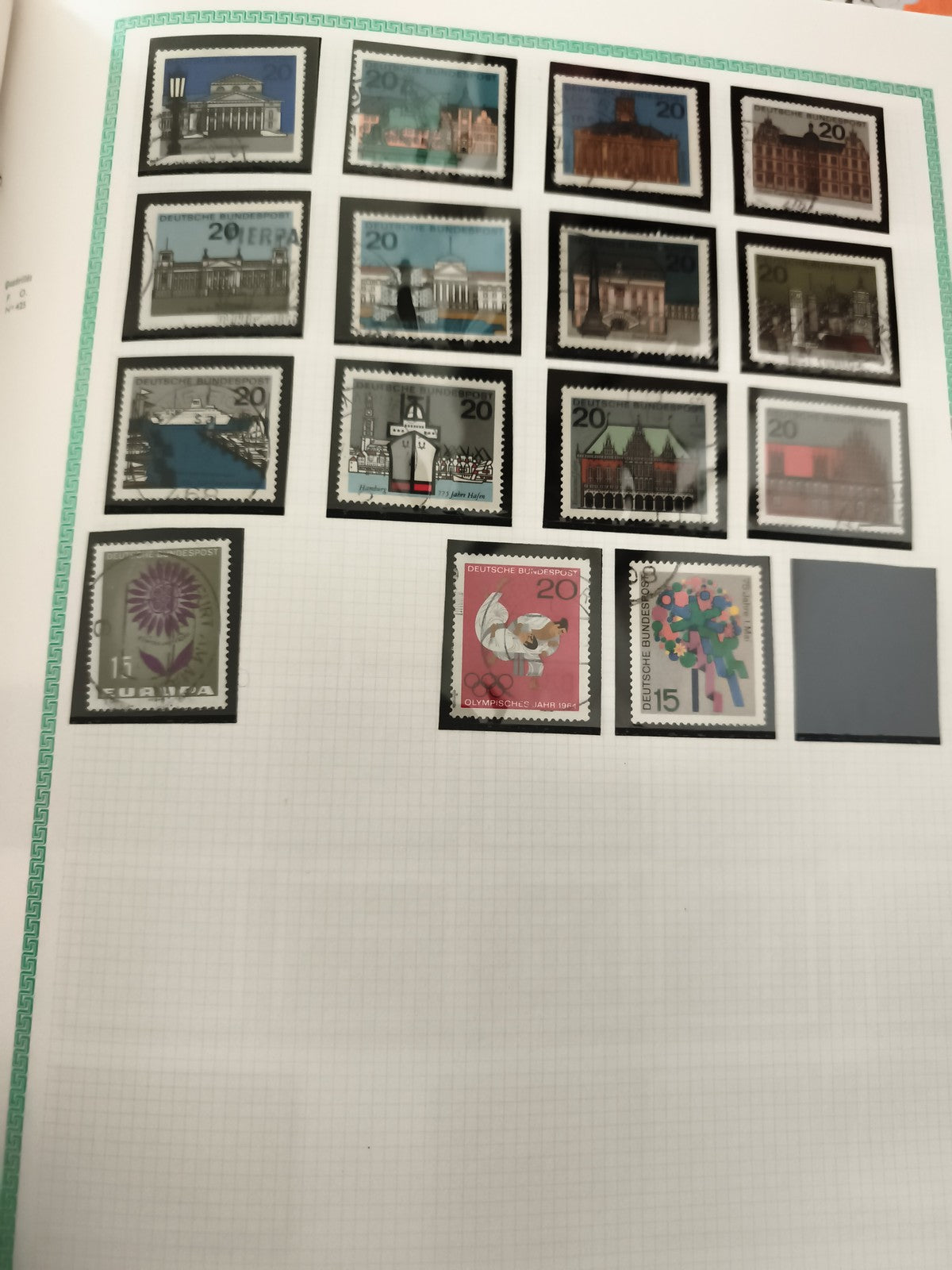 Timbres Allemagne Deutsche Bundespost monuments et thèmes années 1970 philatélie