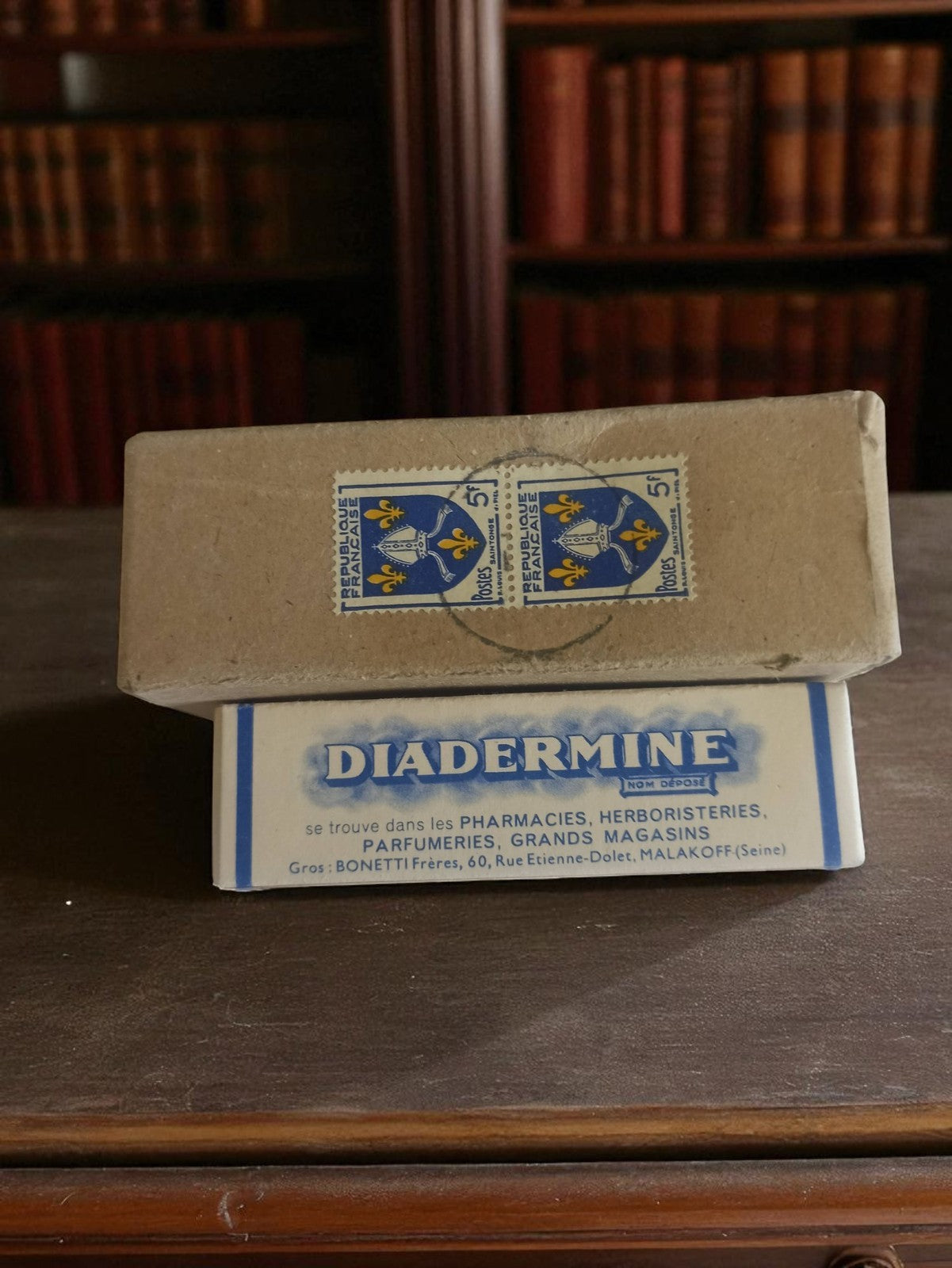 Boîte publicitaire ancienne Diadermine France vintage rétro déco pharmacie