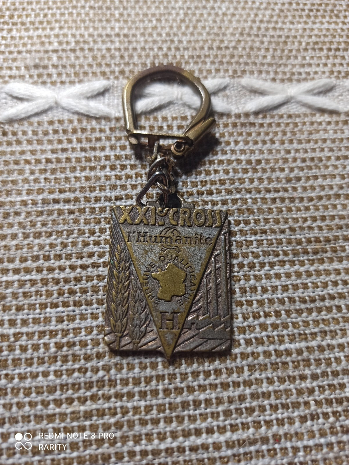 Porte-clés XXI Cross l’Humanité Épreuve Qualificative décor bronze