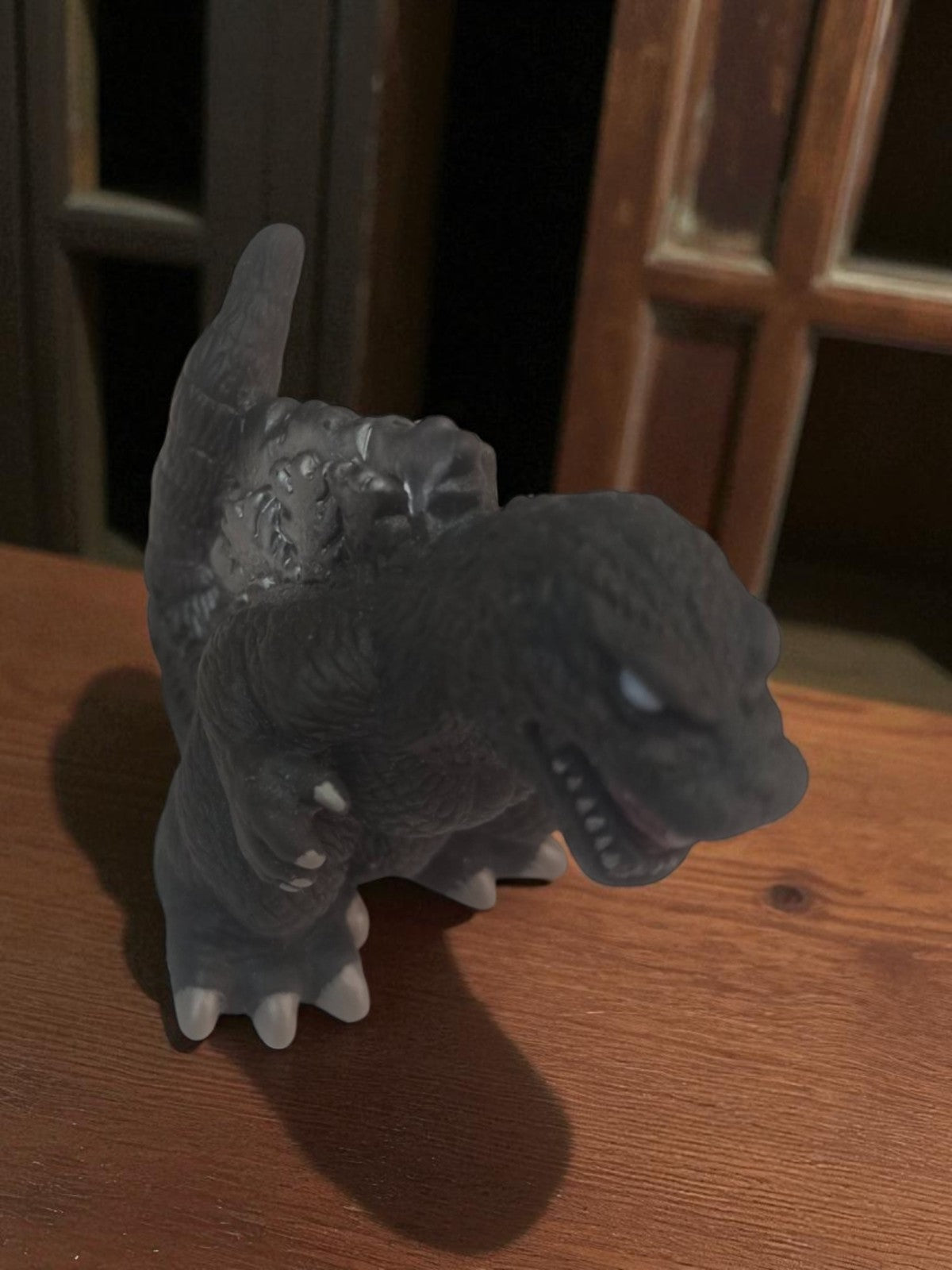 Figurine Godzilla soft vinyl gris foncé jouet doigt finger puppet