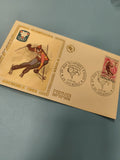 Enveloppe premier jour Jeux Olympiques Grenoble 1968 timbre ski FDC illustrée