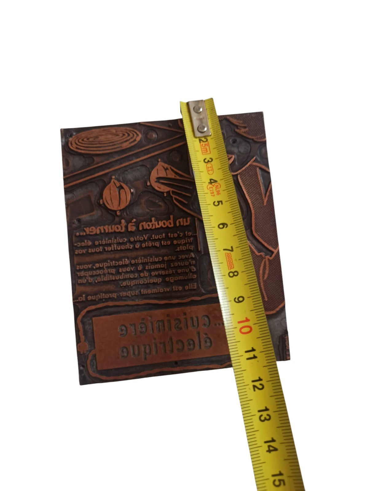 Plaque typographique ancienne cuisinière électrique vintage impression déco