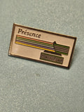 Vintage pin's BNP "Présence" rectangulaire, badge ancien contrat bancaire