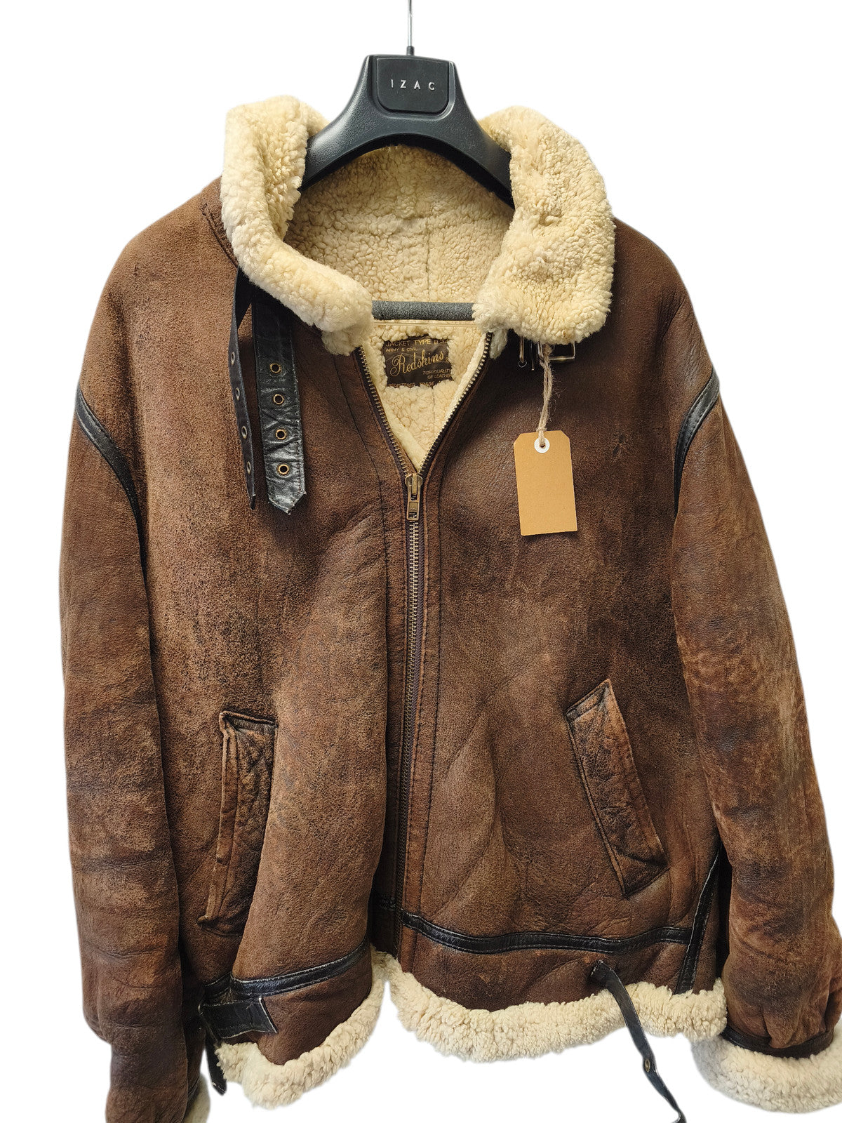 Blouson vintage homme Redskins cuir B32 XL ancien veste rétro collection