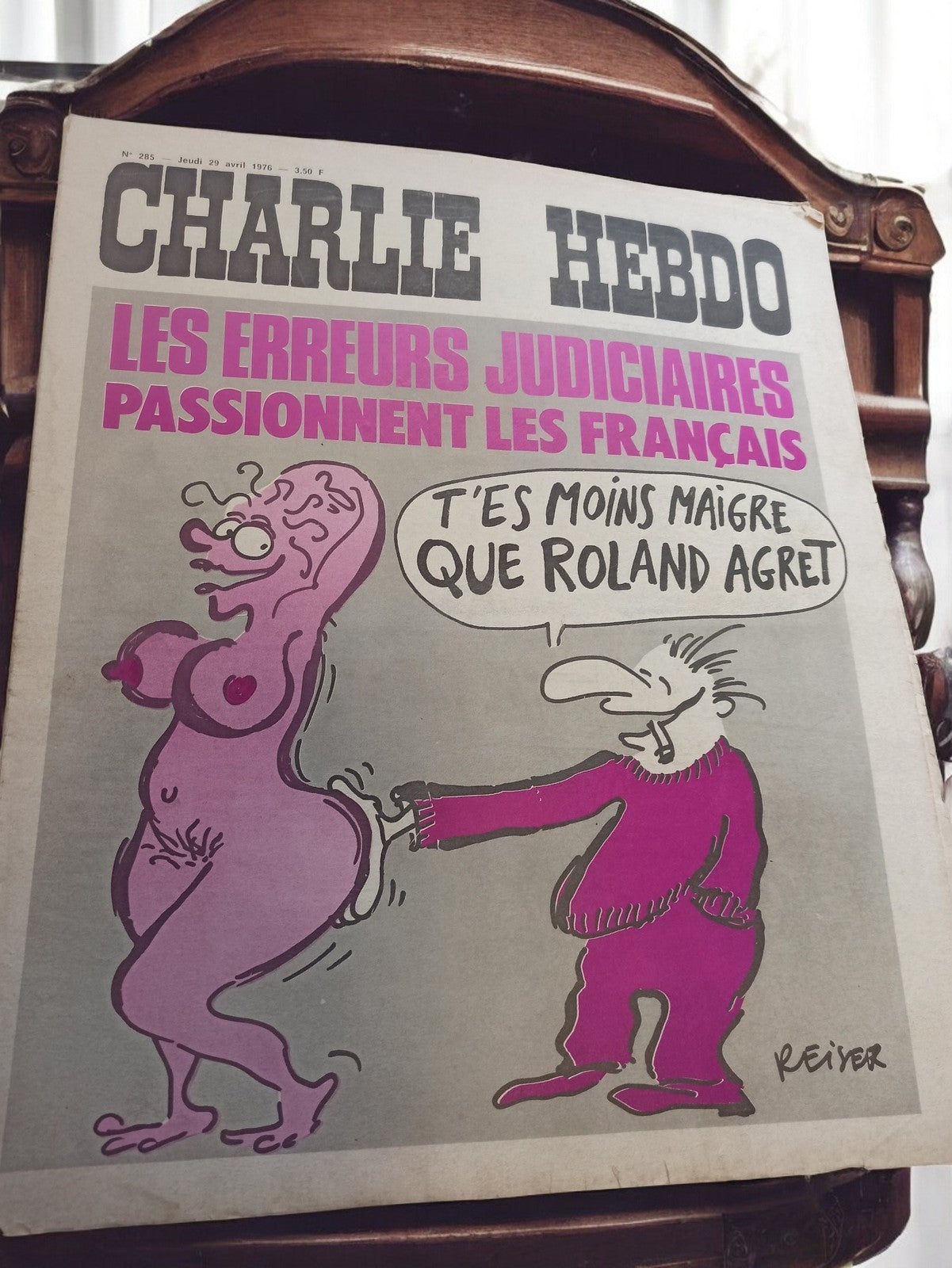 Journal Charlie Hebdo n°285 1976 vintage presse satire années 70 ancien hebdo