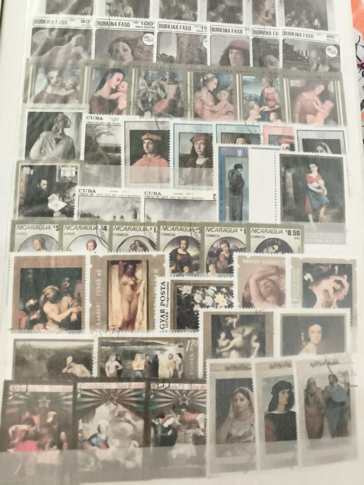 Timbres thématiques art peinture pays divers lot philatélie
