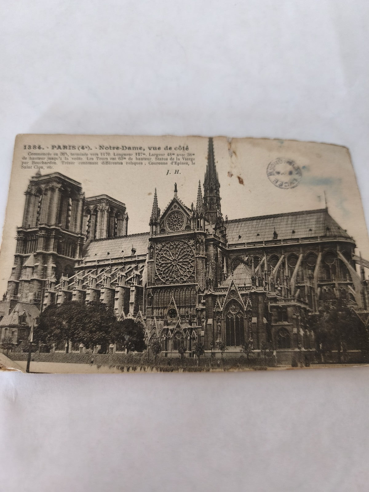 Carte postale vintage Paris Notre-Dame, ancienne illustration rétro collection
