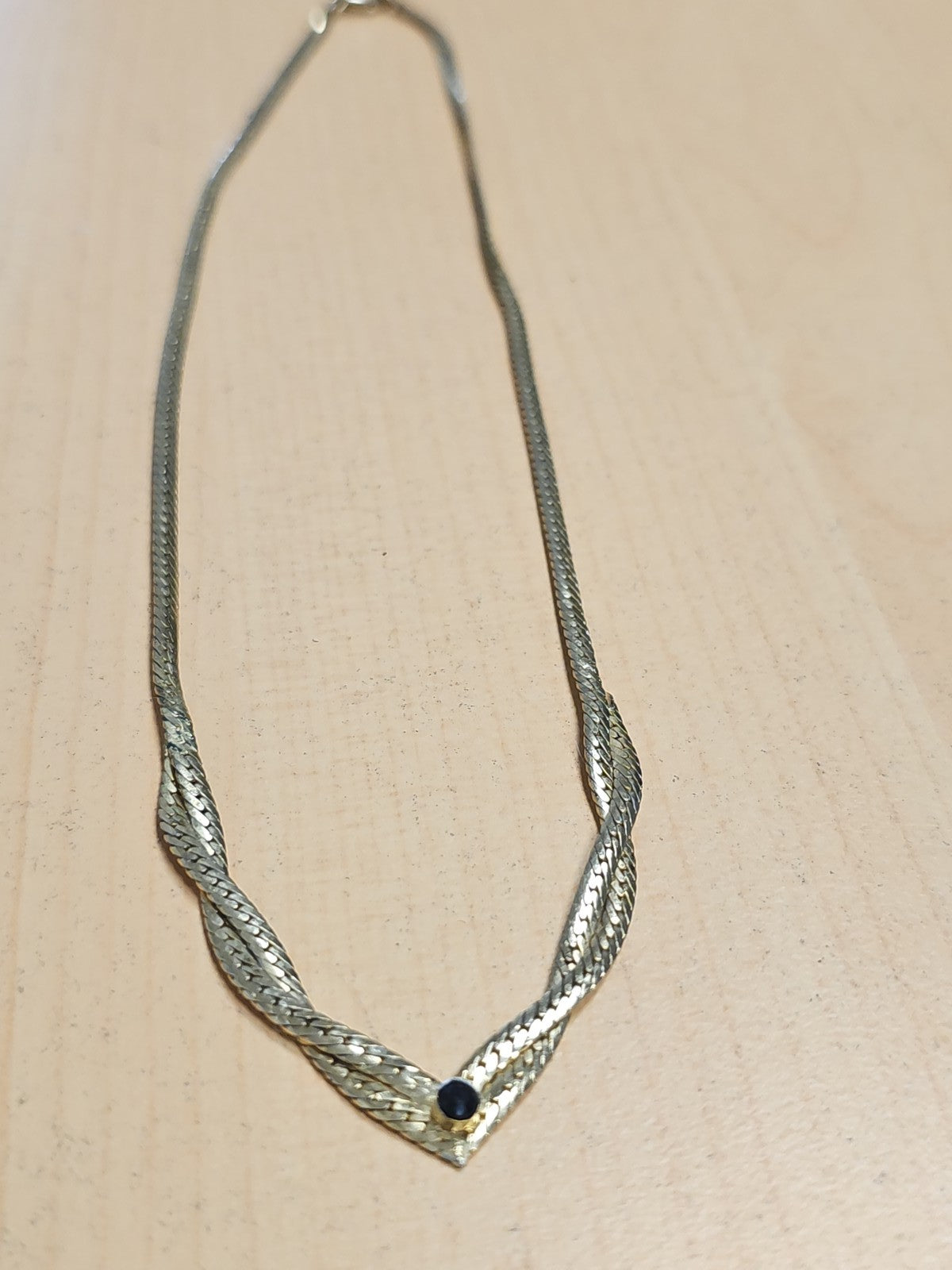 Collier ancien vintage, bijou rétro doré, accessoire mode collection occasion