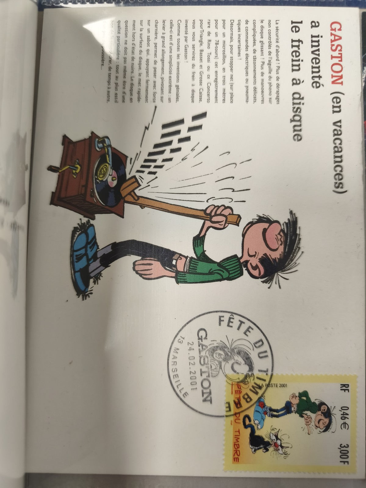 Ancien FDC Gaston Lagaffe 2001 ? Premier jour, timbre illustré BD