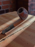 Pipe vintage signée courbe en bois, état collection, fumeur ancien