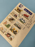 Ancienne enveloppe philatélie Posta Romana timbres fleurs oiseaux papillon