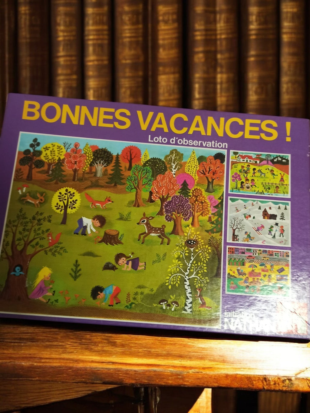Jeu de société Bonnes Vacances vintage ancien loto observation Nathan rare
