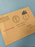 Ancienne enveloppe oblitérée PTT Paris avec timbre 15f, philatélie collection