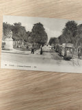 Ancienne CPA Tours Avenue Grammont tramway statue LL noir et blanc collection