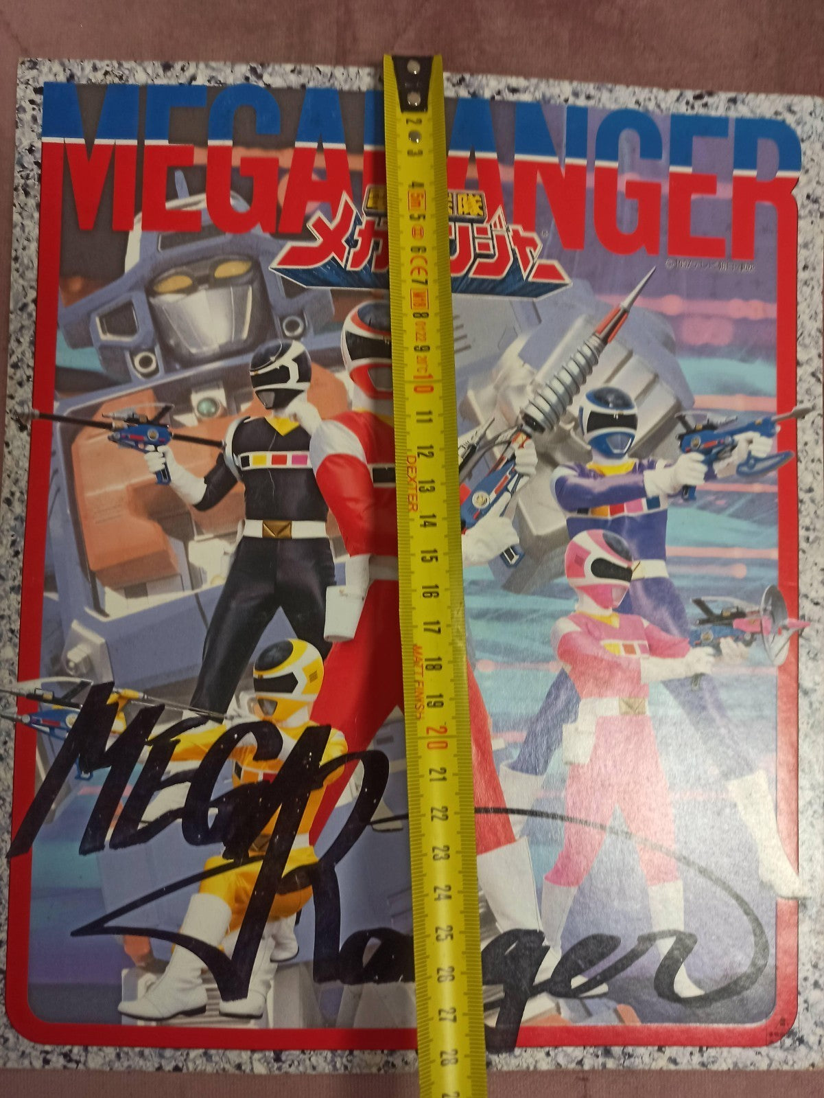 Shikishi Megaranger vintage, Denji Sentai, impression couleur, Tokusatsu Japon