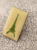 Pin's vintage France Tour Eiffel doré émaillé, badge rétro Paris (Ref 5)