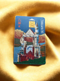 Carte téléphonique vintage Télécarte 50 puce château illustration
