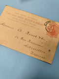 Ancienne enveloppe oblitérée XIXe philatélie Royaume-Uni timbre 1 penny (Ref 9)