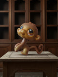 Figurine Petshop singe vintage marron yeux larges rétro LPS ancien