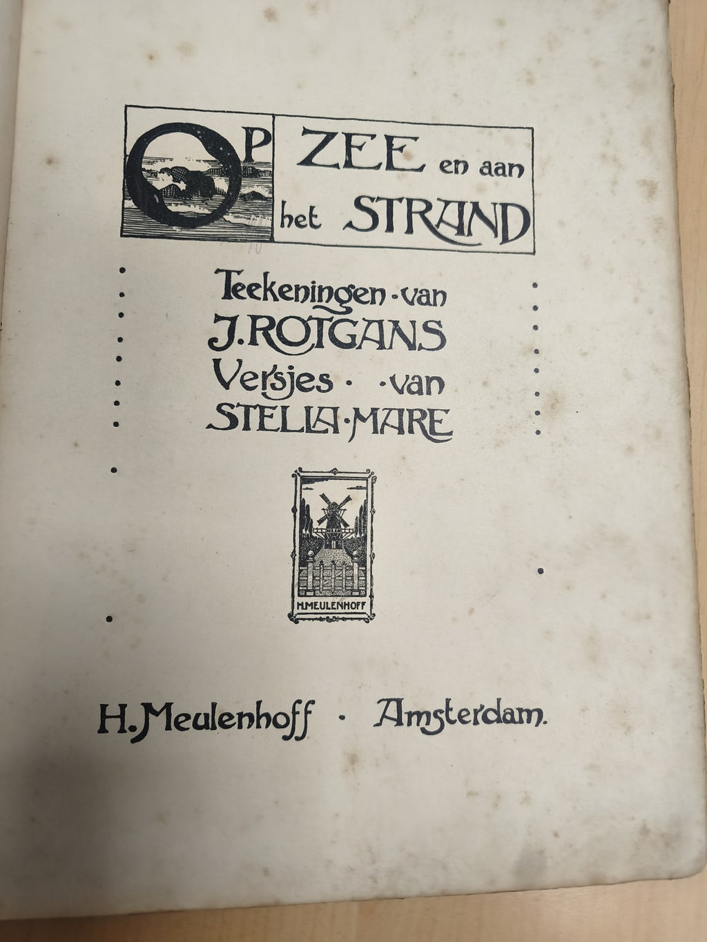 Livre ancien OP ZEE aan het STRAND J. Rotgans Stelia Mare vintage illustré rare