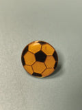 Vintage pin's football ballon rond jaune noir collection sport rétro