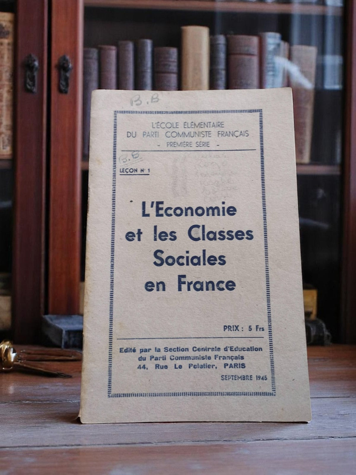 Livret ancien école Parti Communiste 1945 économie classes sociales France