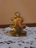Pendentif vintage ours doré métal années 50 rétro bijouterie original