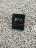 Pin's vintage EDF Electricité de France logo émaillé bleu jaune (Ref 5)