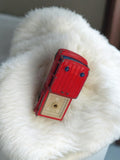 Véhicule miniature ancien bus rouge rétro jouet vintage d'occasion