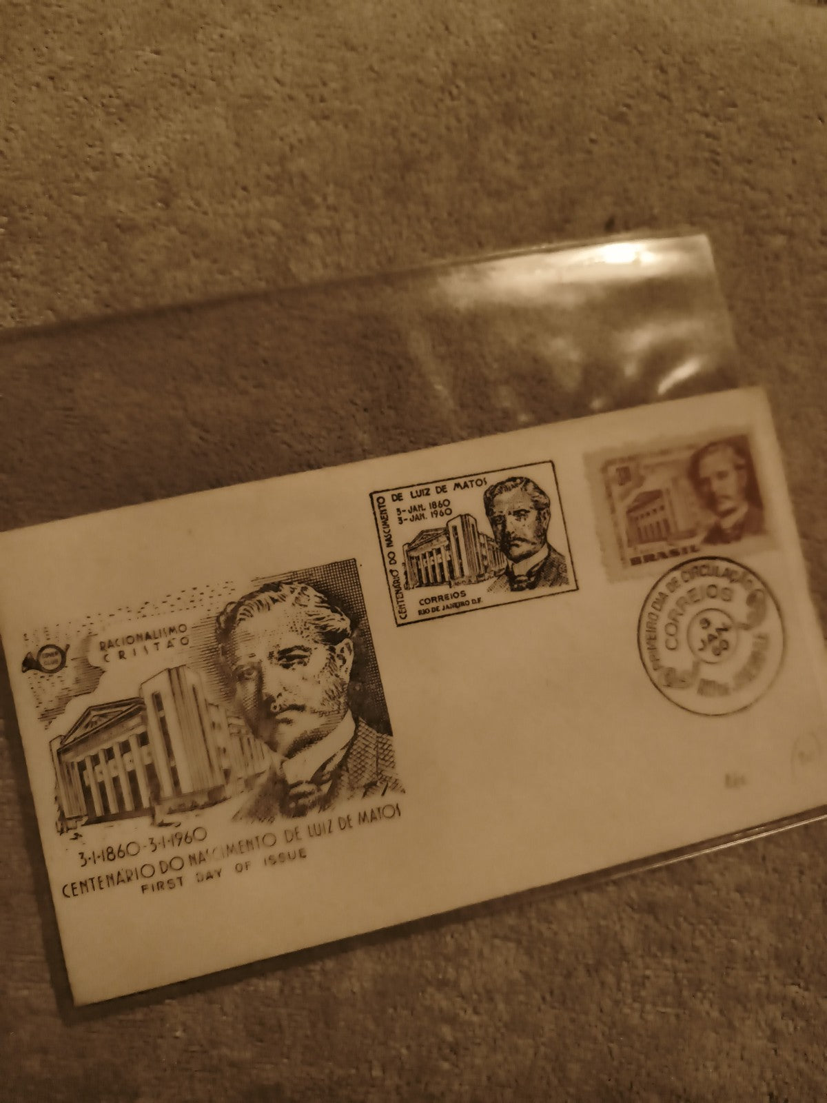 Lettre premier jour Brésil Luiz de Matos 1980 philatélie FDC (Ref 1)