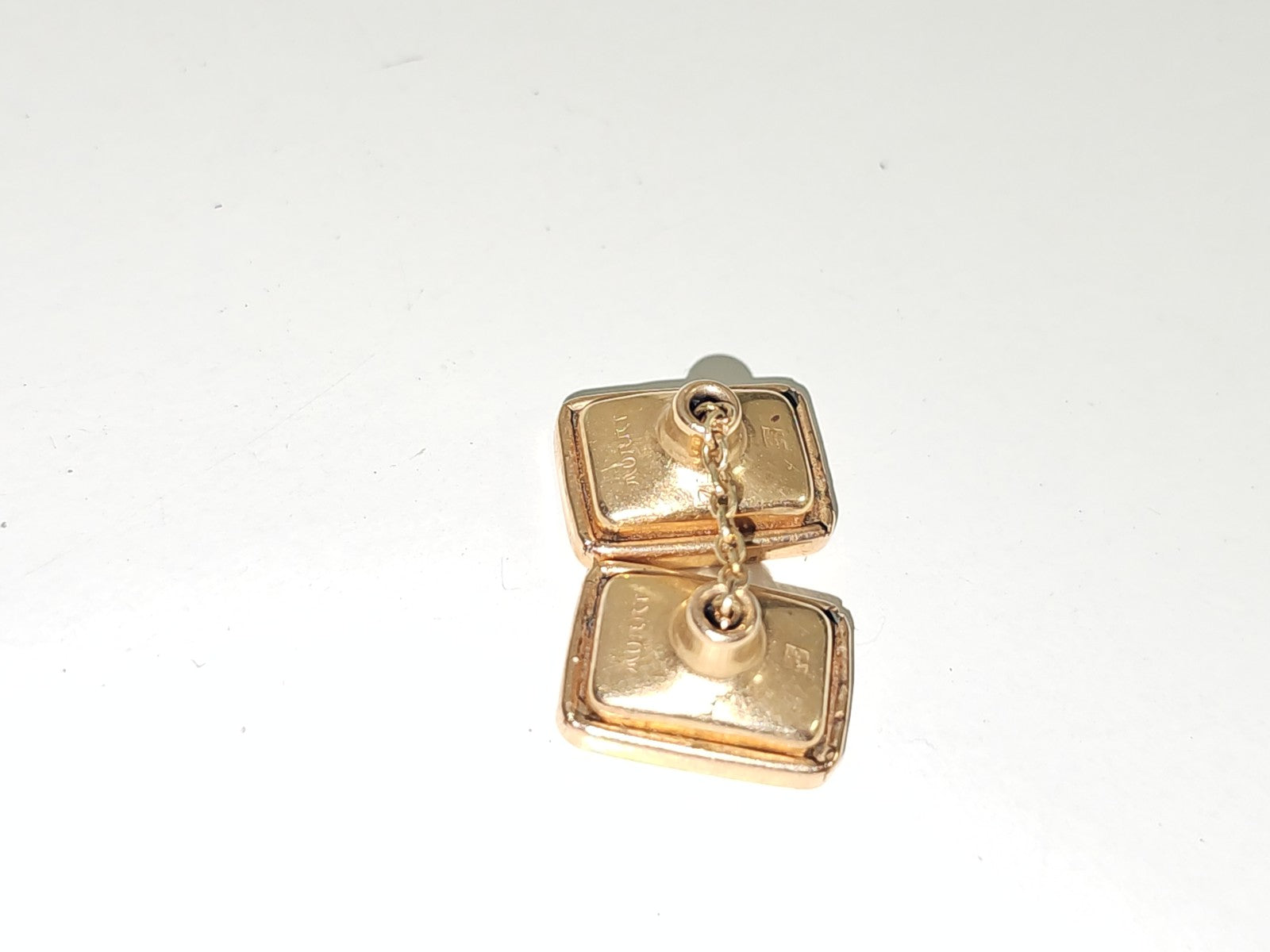 Paire de boutons de manchette vintage fantaisie, ancien style rétro plaqué or