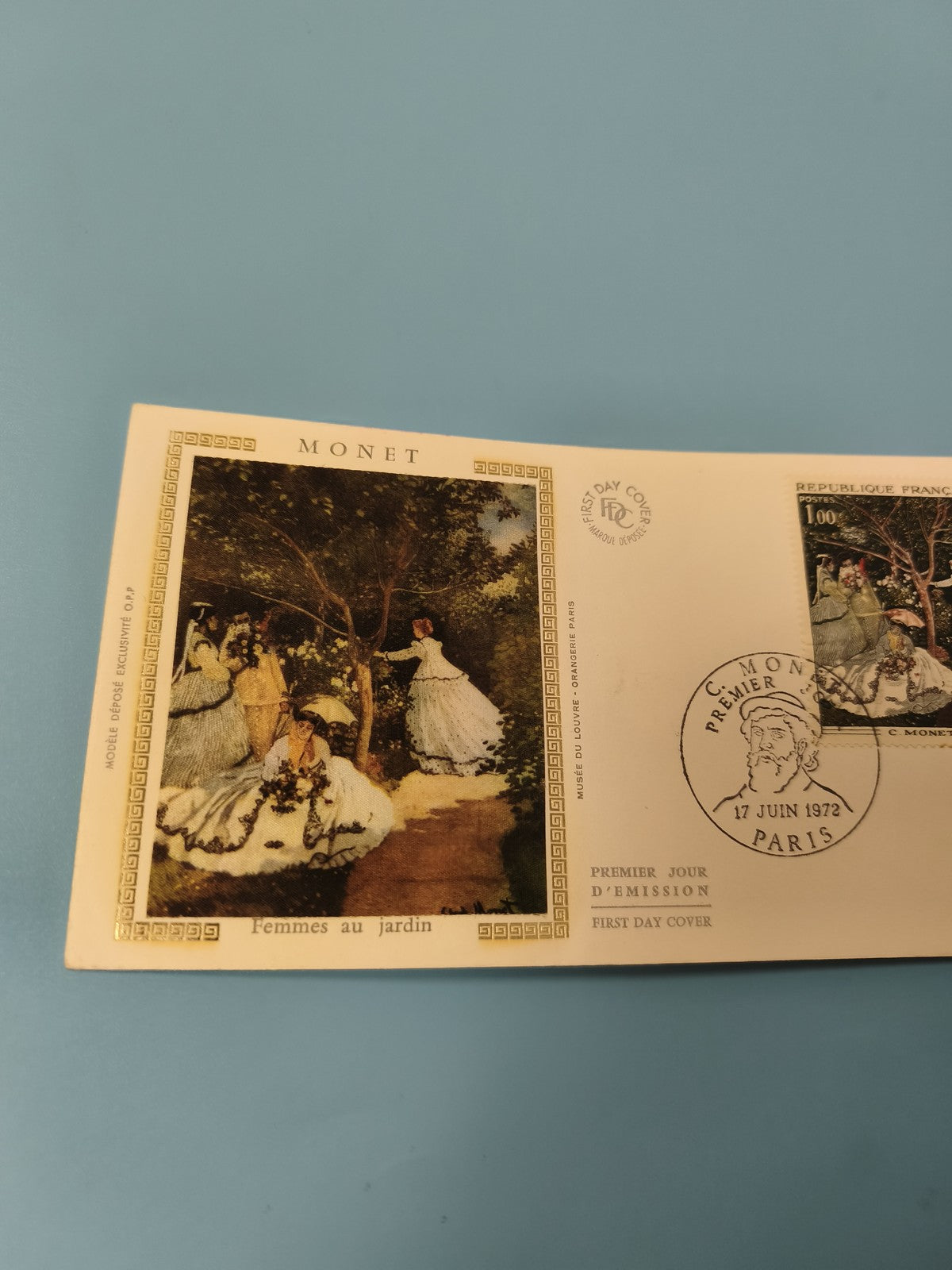 Enveloppe FDC Premier Jour Monet Femmes au jardin 1972 Paris timbre illustré