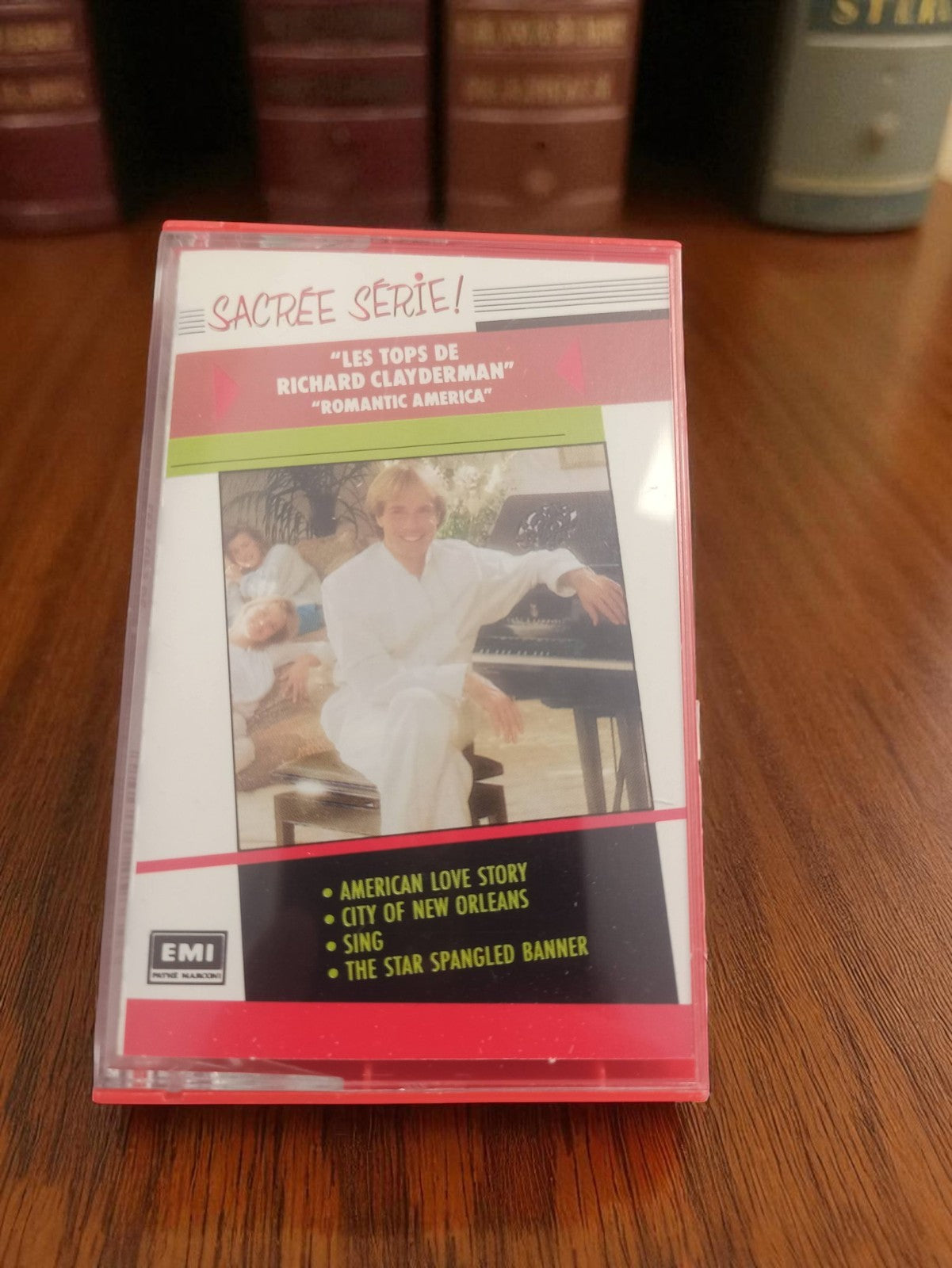 Cassette audio vintage Clayderman EMI années 80 “Romantic America” rétro K7